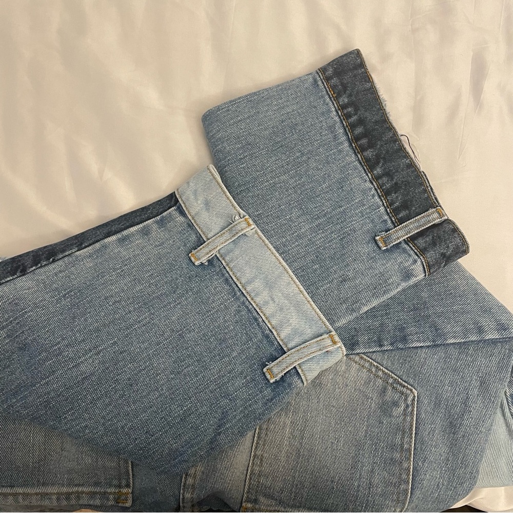 REVICE  Love at first sight  button Fly Patchwork Blue Jeans Women’s size 30 - Picture 12 of 14